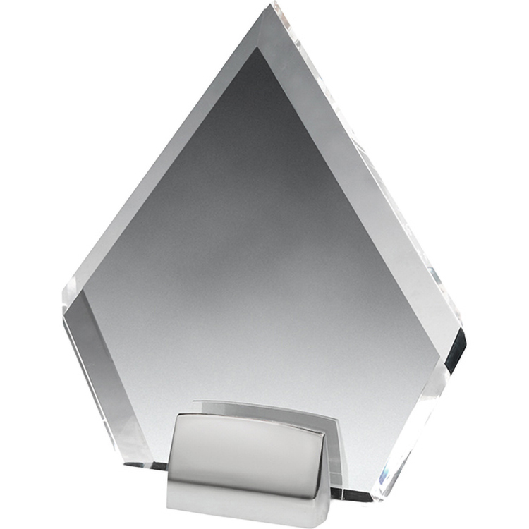 Chrome Base Clear Acrylic Diamond Award (6'x 7"x 3/4") Laser Engraved 2