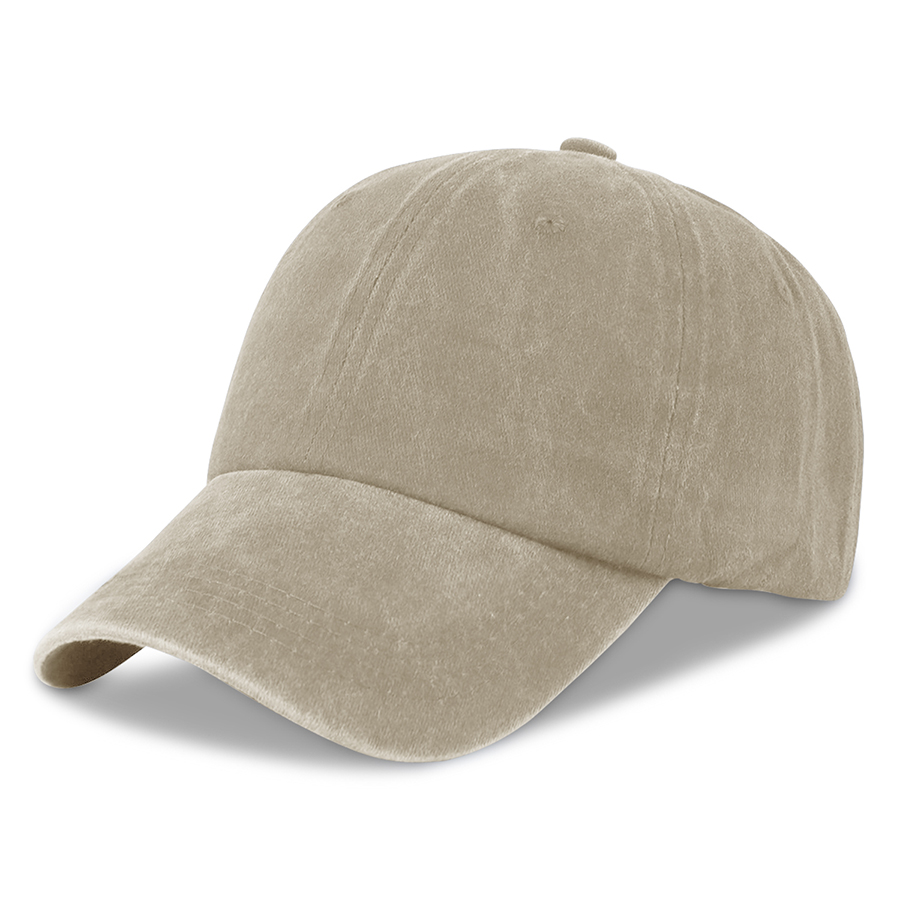 Stock Washed Cotton 6-Panel Baseball Cap w/ D-Ring Metal 50