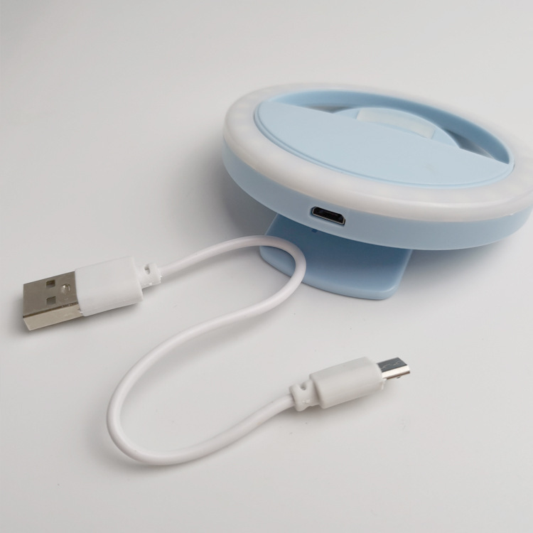 Rechargeable Portable Clip on Phone Selfie Light Ring for Phone/Laptop/Computer 5