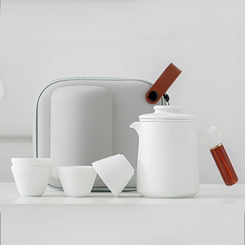 Custom Travel Ceramic Tea Pot Set 5