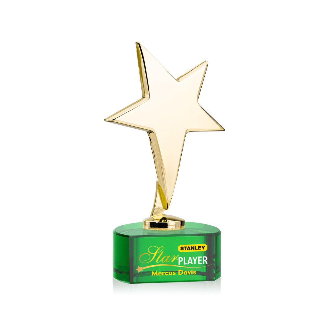 Tuscany Gold Star VividPrint™ Award on Paragon Base - Green