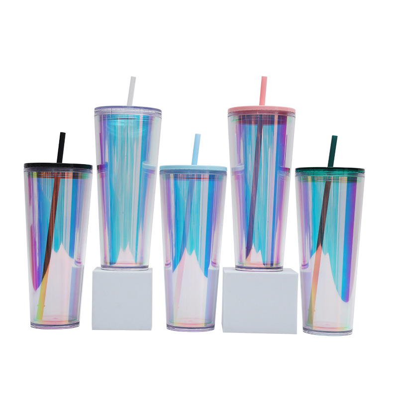 Double Layer Transparent Straw Cup 2