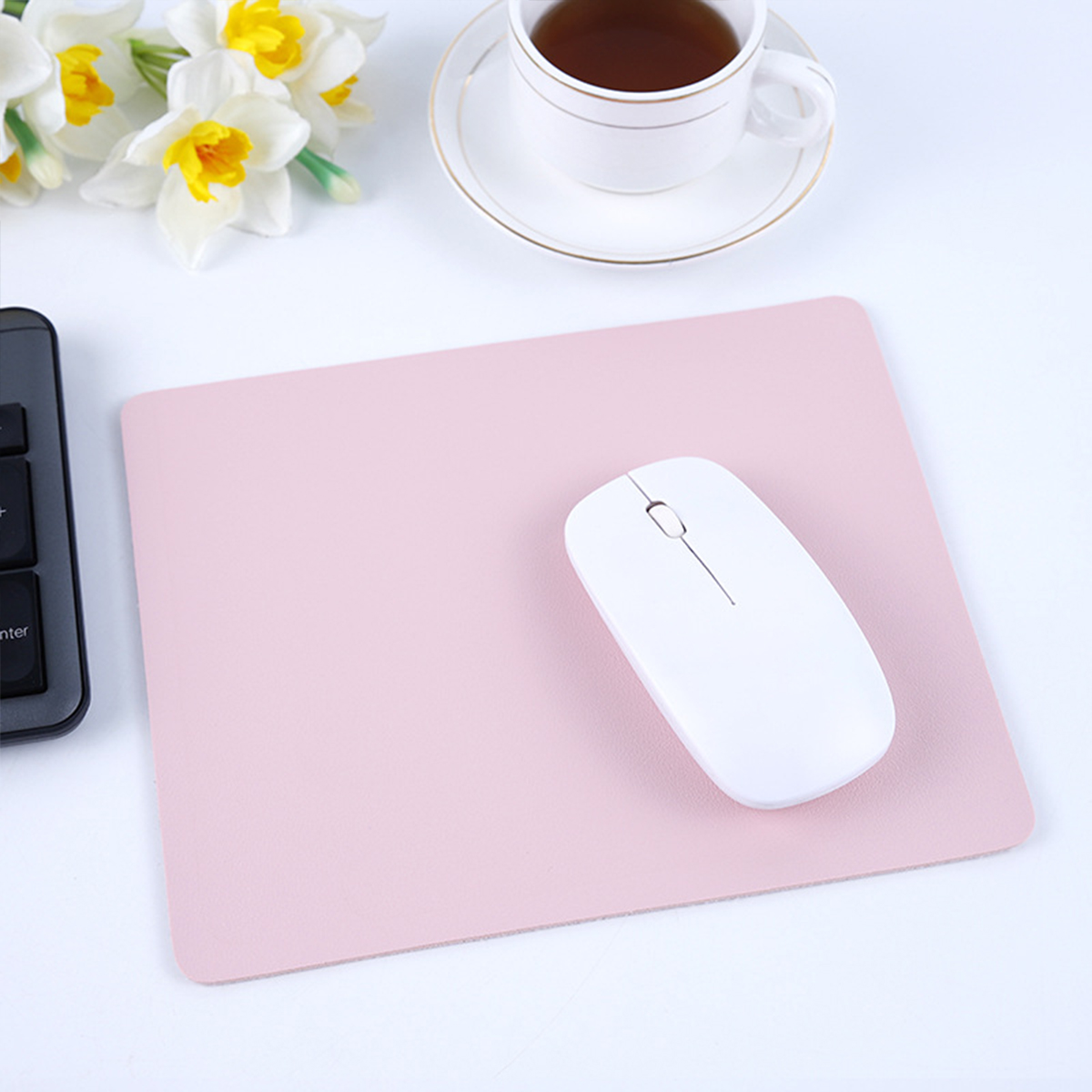 Leather Mouse Pad Small Waterproof Solid Color Simple 16
