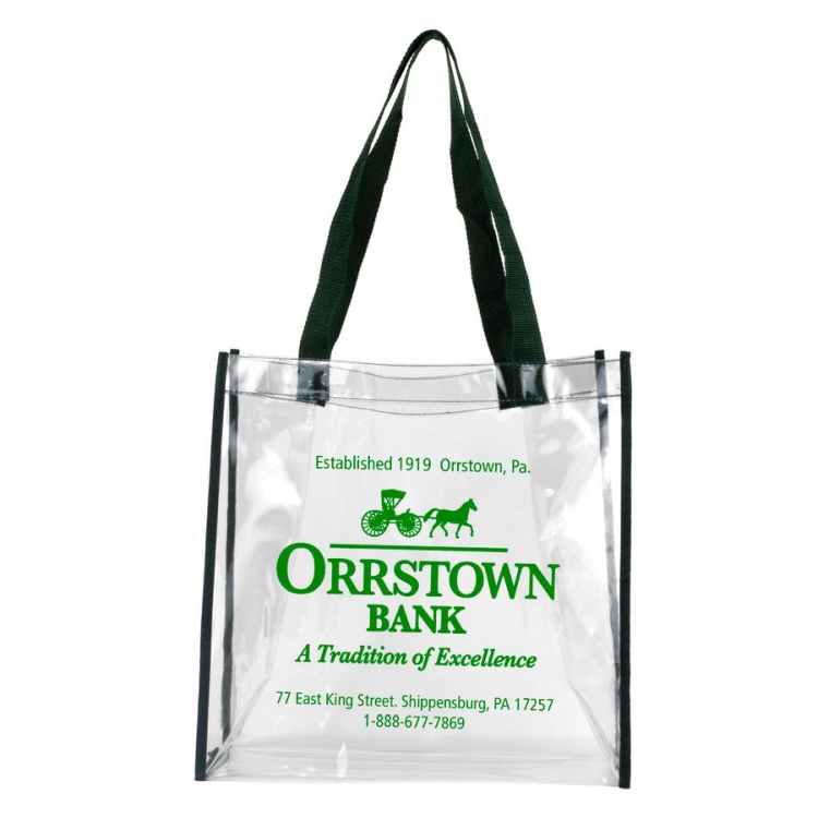12" W x 12" H x 6" Gusset - "Matterhorn" Clear Vinyl Stadium Compliant Tote Bag 18