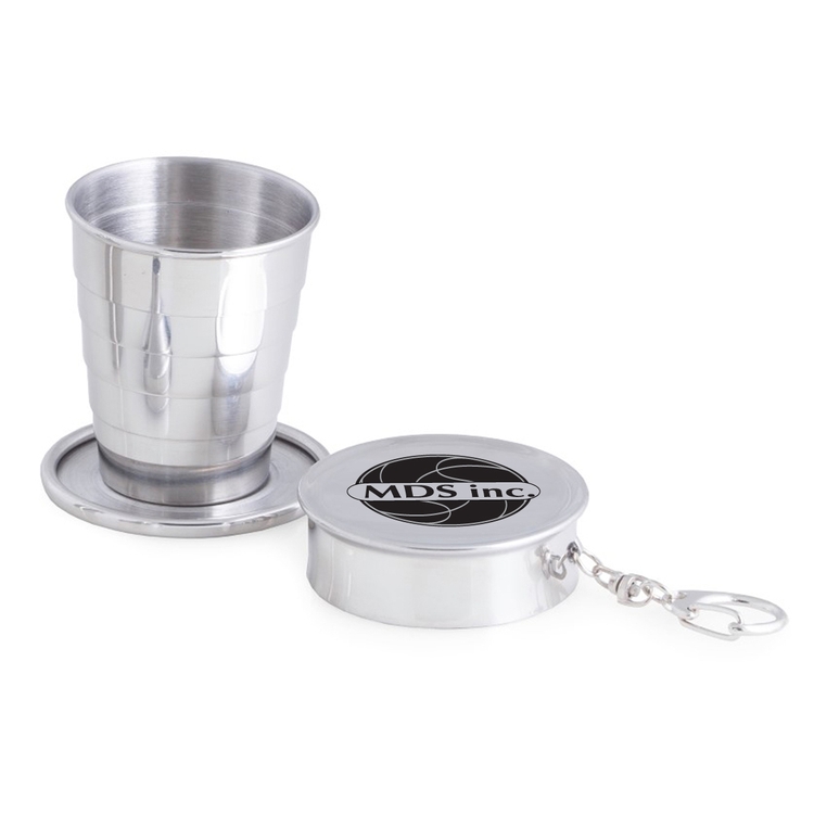 Stainless Steel Travel Collapsible Cup with Keychain 1