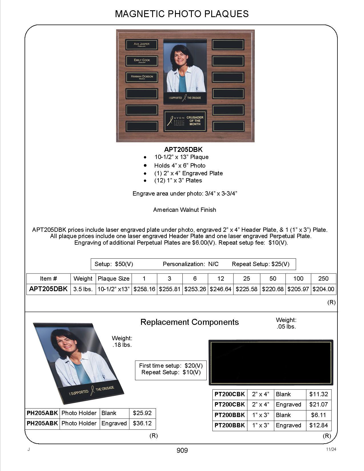 12 Plate Magnetic Photo Perpetual Plaque 2