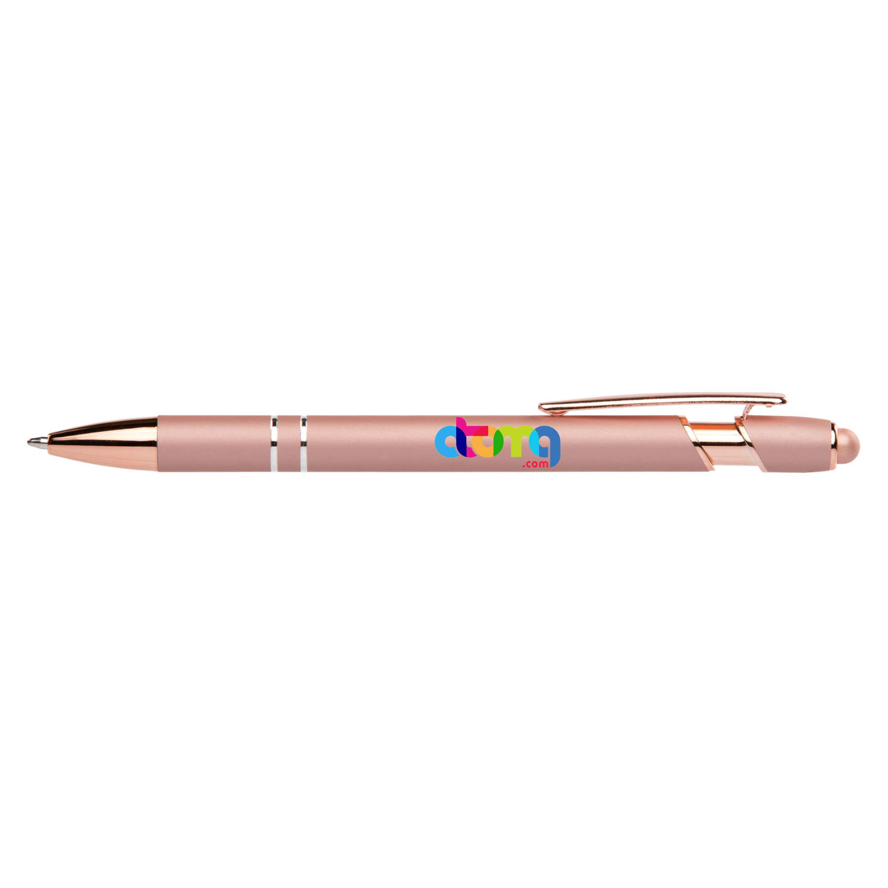 Stylus-3261 Bright Ballpoint Soft Touch Pens with Rose Gold Trims 2
