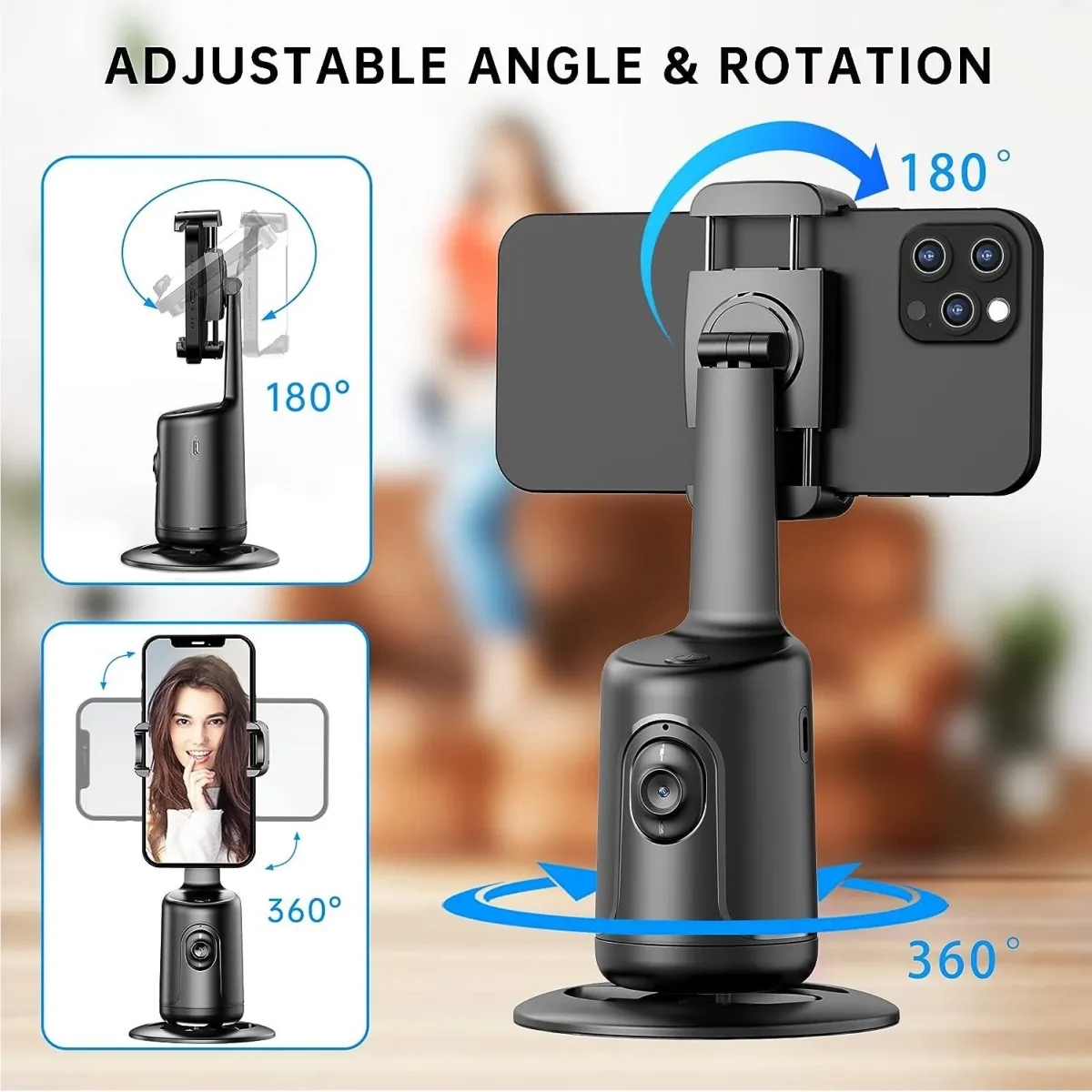 Portable Auto Face Tracking Phone Holder Tripod 6