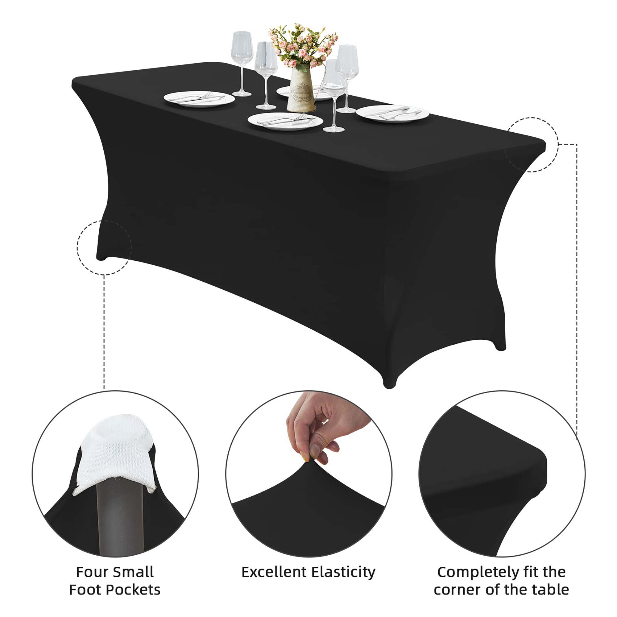 Custom Color 6ft Stretch Tablecloth 7