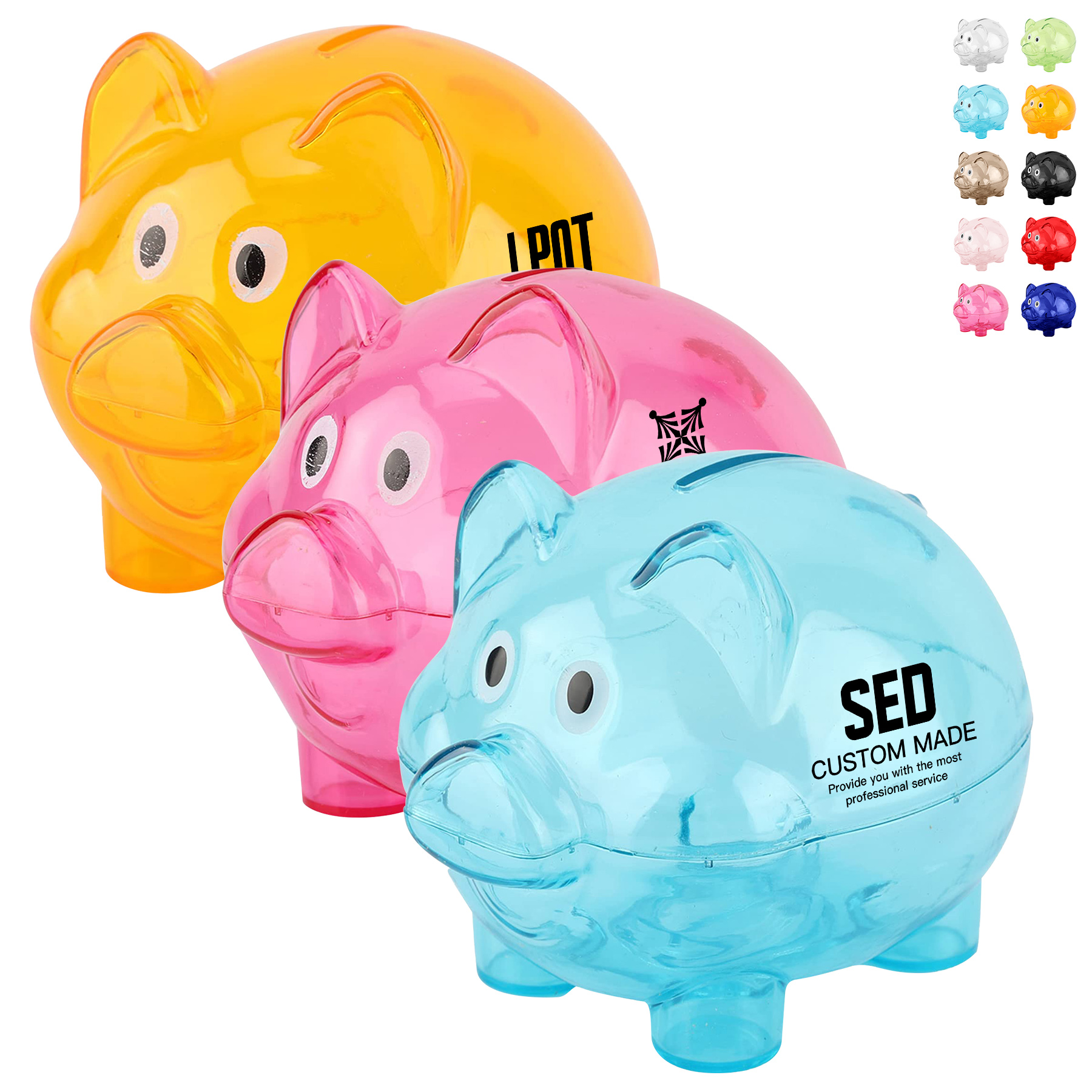 Clear Plastic Piggy Bank 2