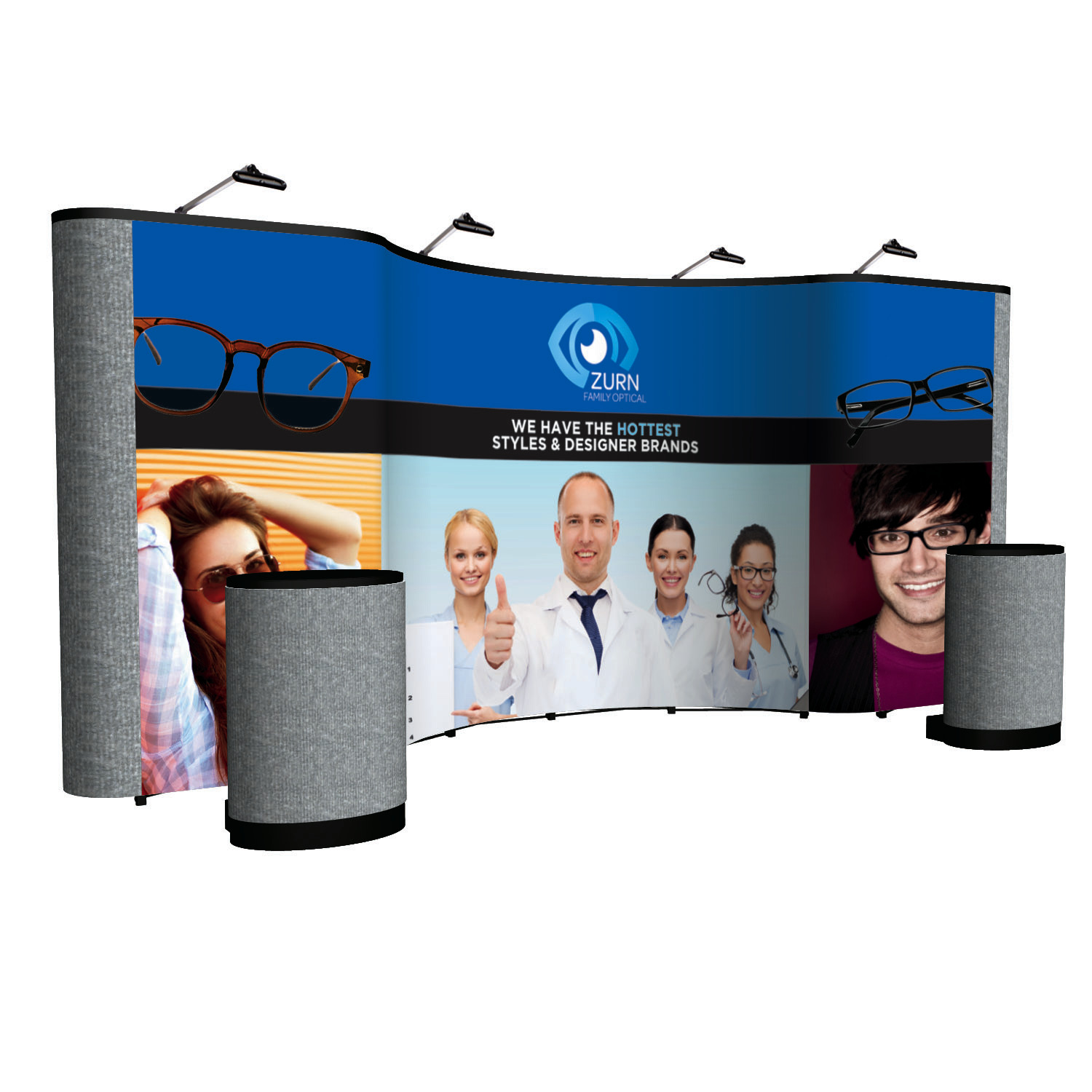 20' Combination ARISE Floor Display Kit (Mural with Fabric Ends) 13