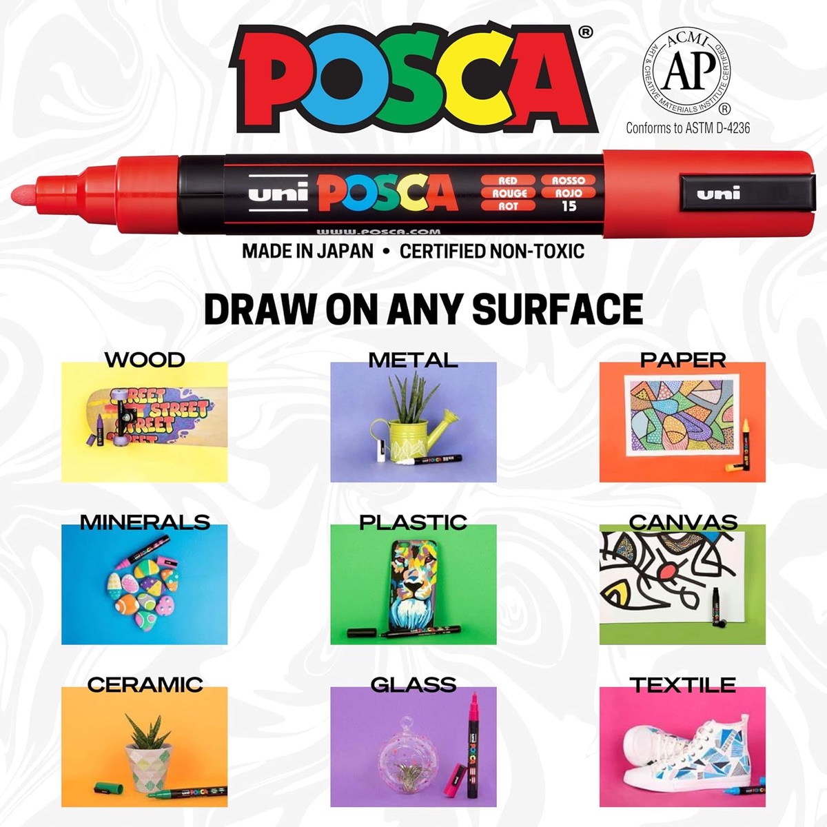 POSCA 4 Piece Metallic Marker Set with Bag 9