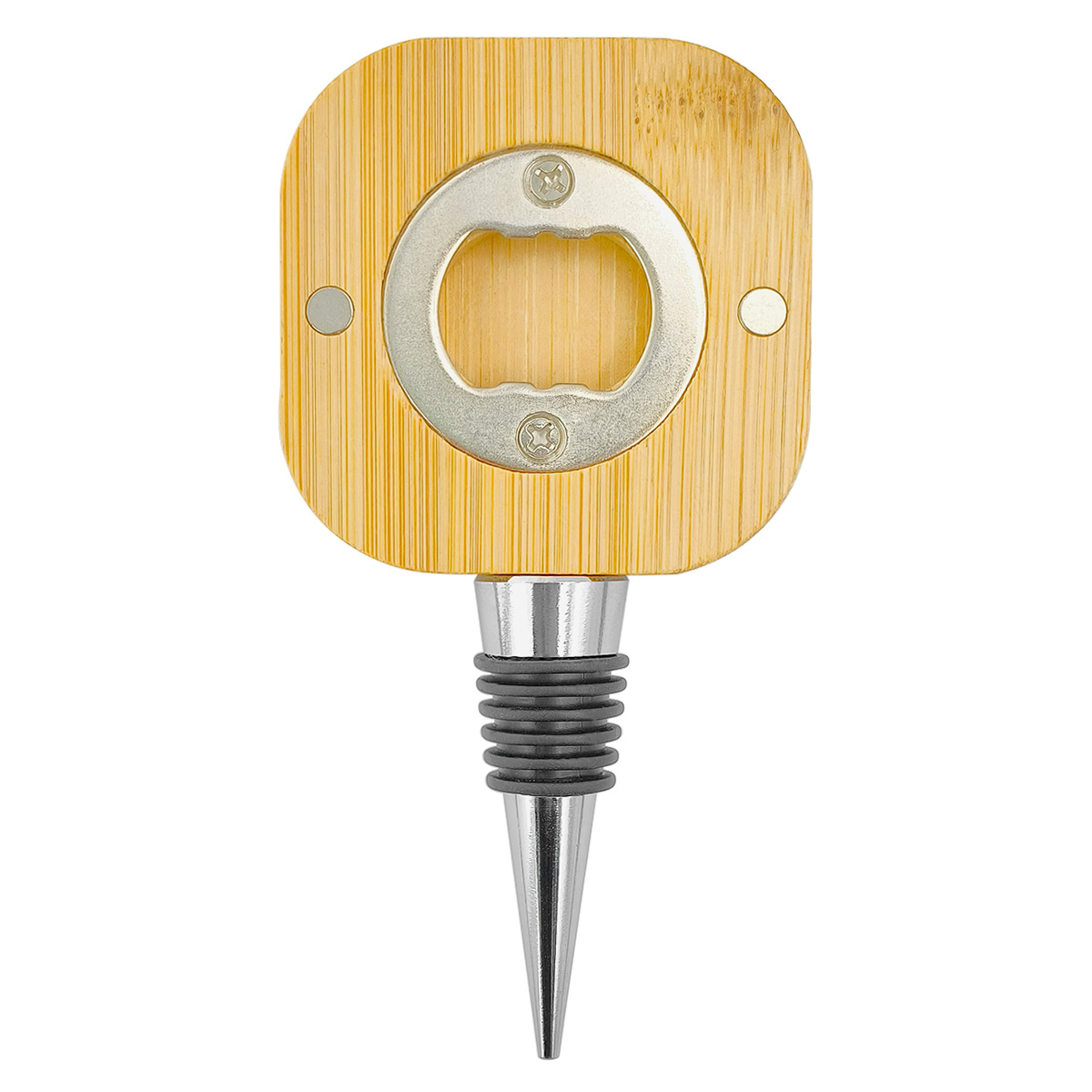 Bamboo Wine Stopper With Bottle Opener 2