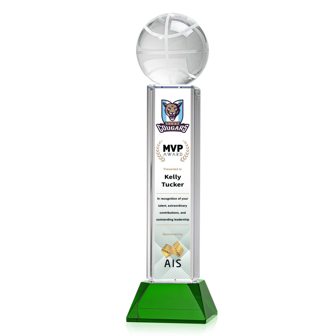 Basketball VividPrint™ Award on Stowe - Green 14