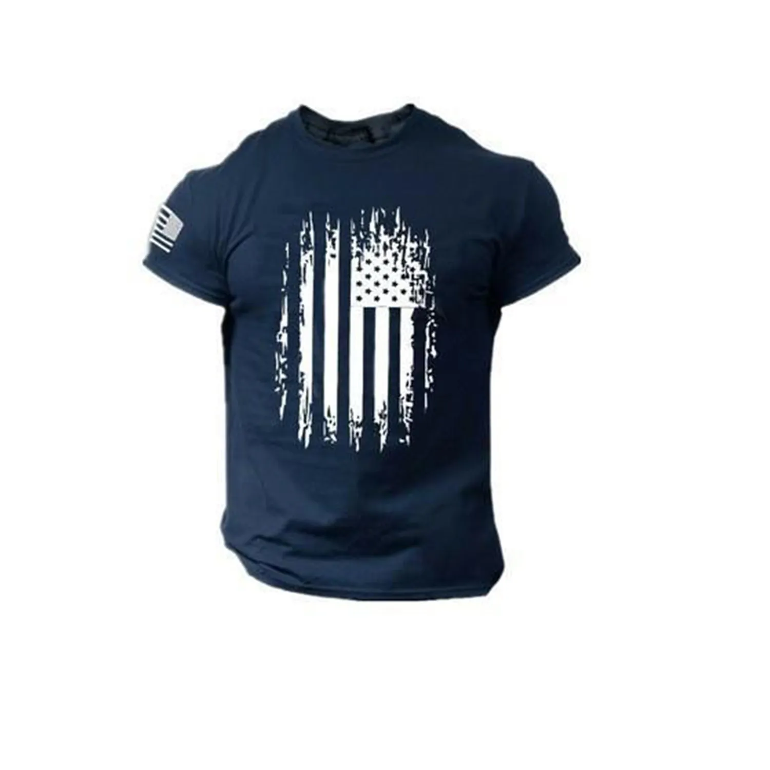 3D Digital Printed Polyester American Flag T-shirt 3