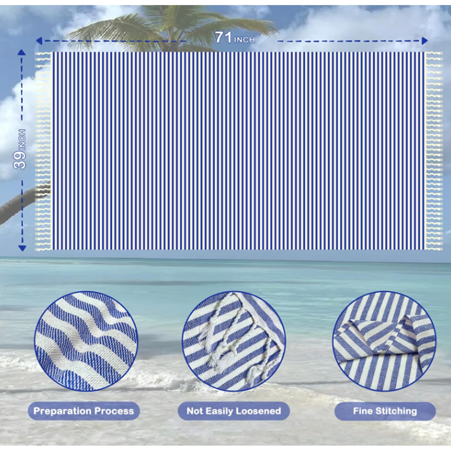 Türkiye fringe striped beach towel 5