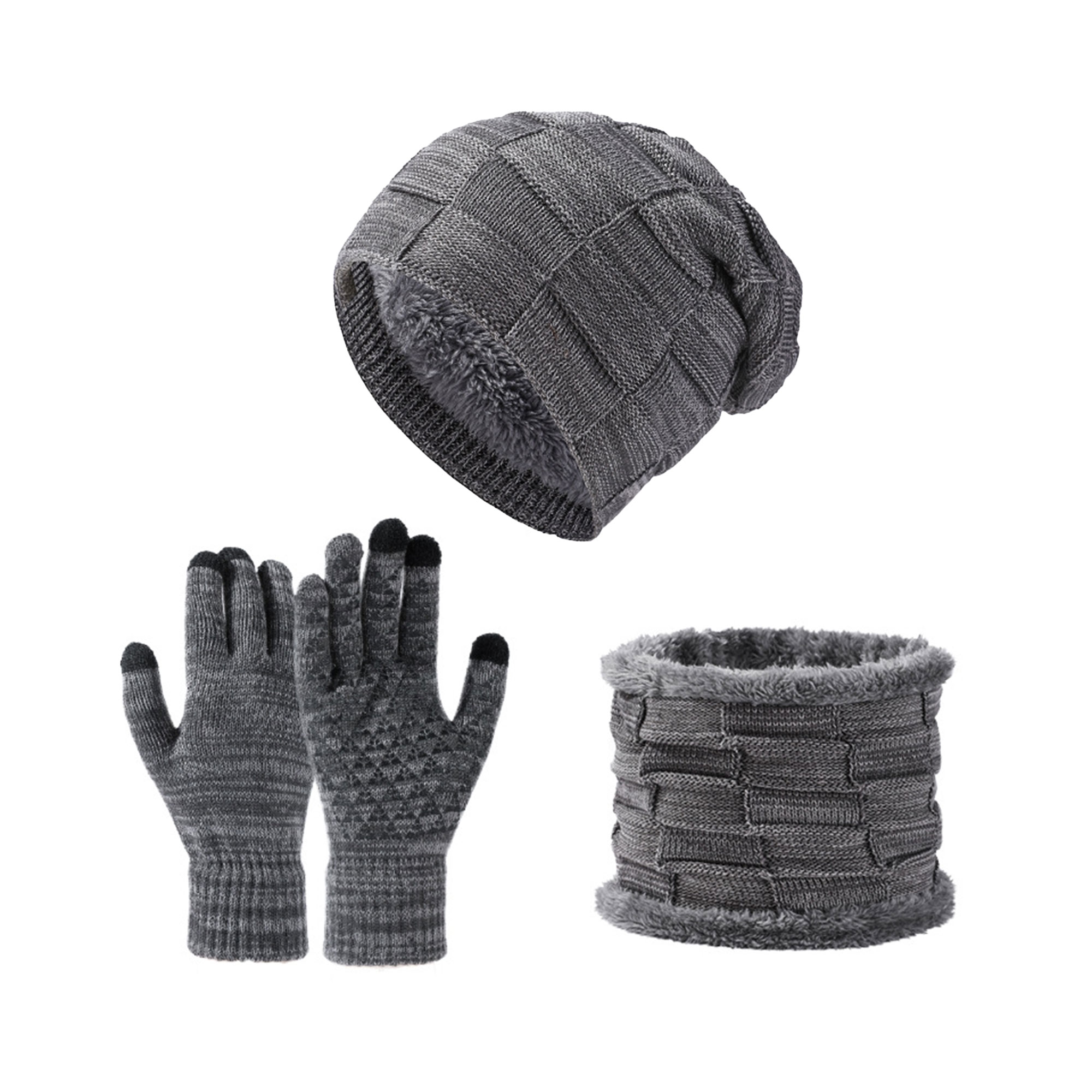 Winter Knitted Beanie Hat ,Scarf & Gloves Set 9