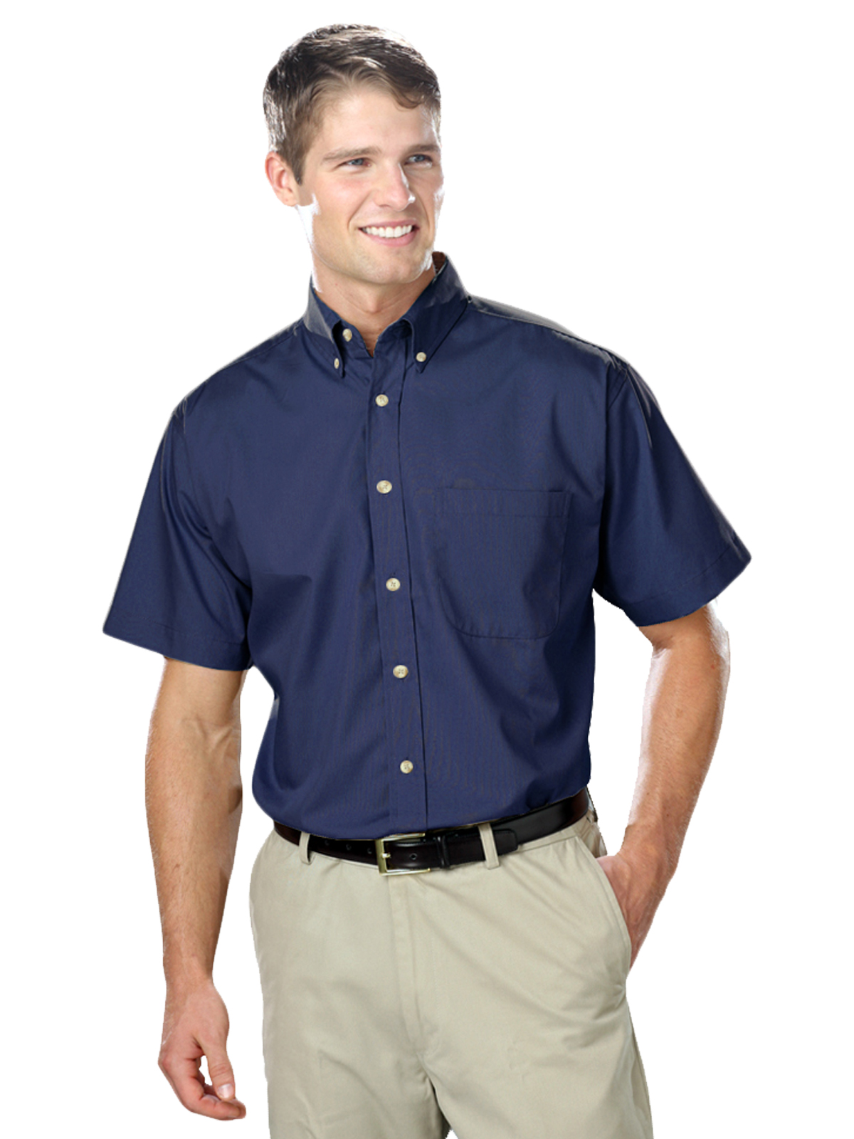 Blue Generation - Men's 1-Pocket Short Sleeve Superblend Poplin Shirt 18