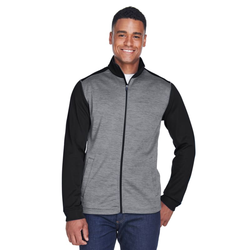 Devon & Jones Men's Newbury Colorblock Mélange Fleece Full-Zip 7