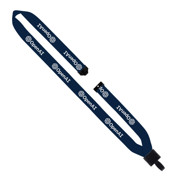 3/4" Polyester Lanyard with Non-Swivel Plastic Hook 130