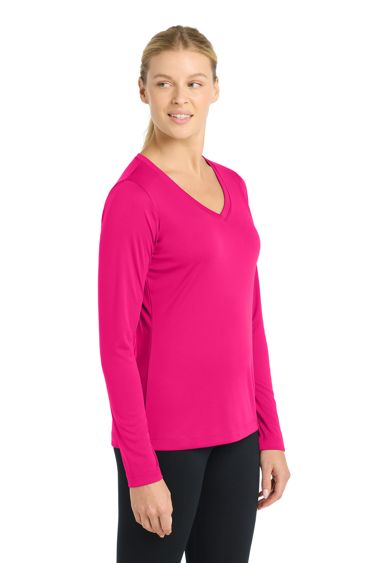 Sport-Tek Women's Long Sleeve PosiCharge Competitor V-Neck Tee. LST353LS 50