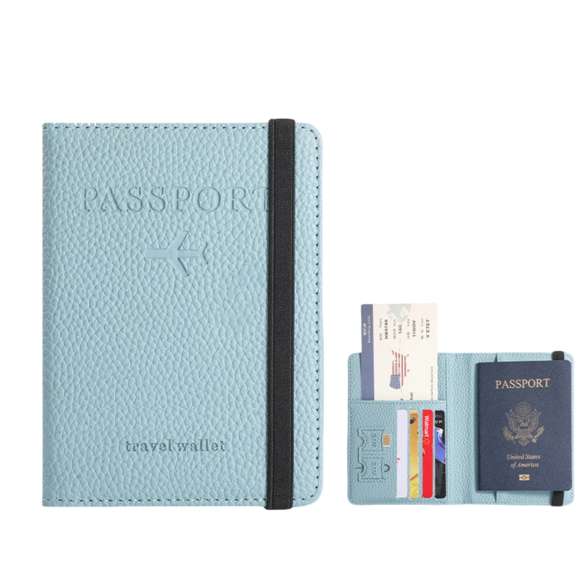 Passport Wallet Multi-Pocket Elastic ID Holder 7