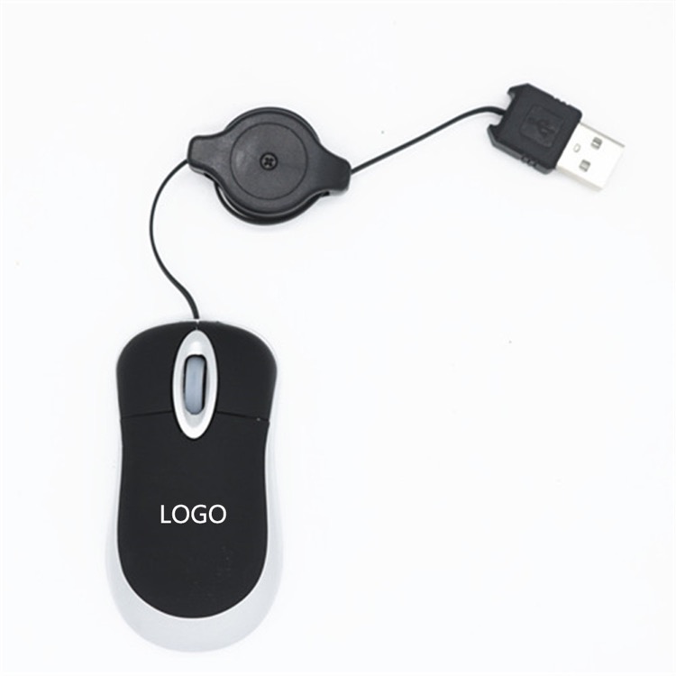 Mini Travel USB Optical Mouse / Retractable Cable 2