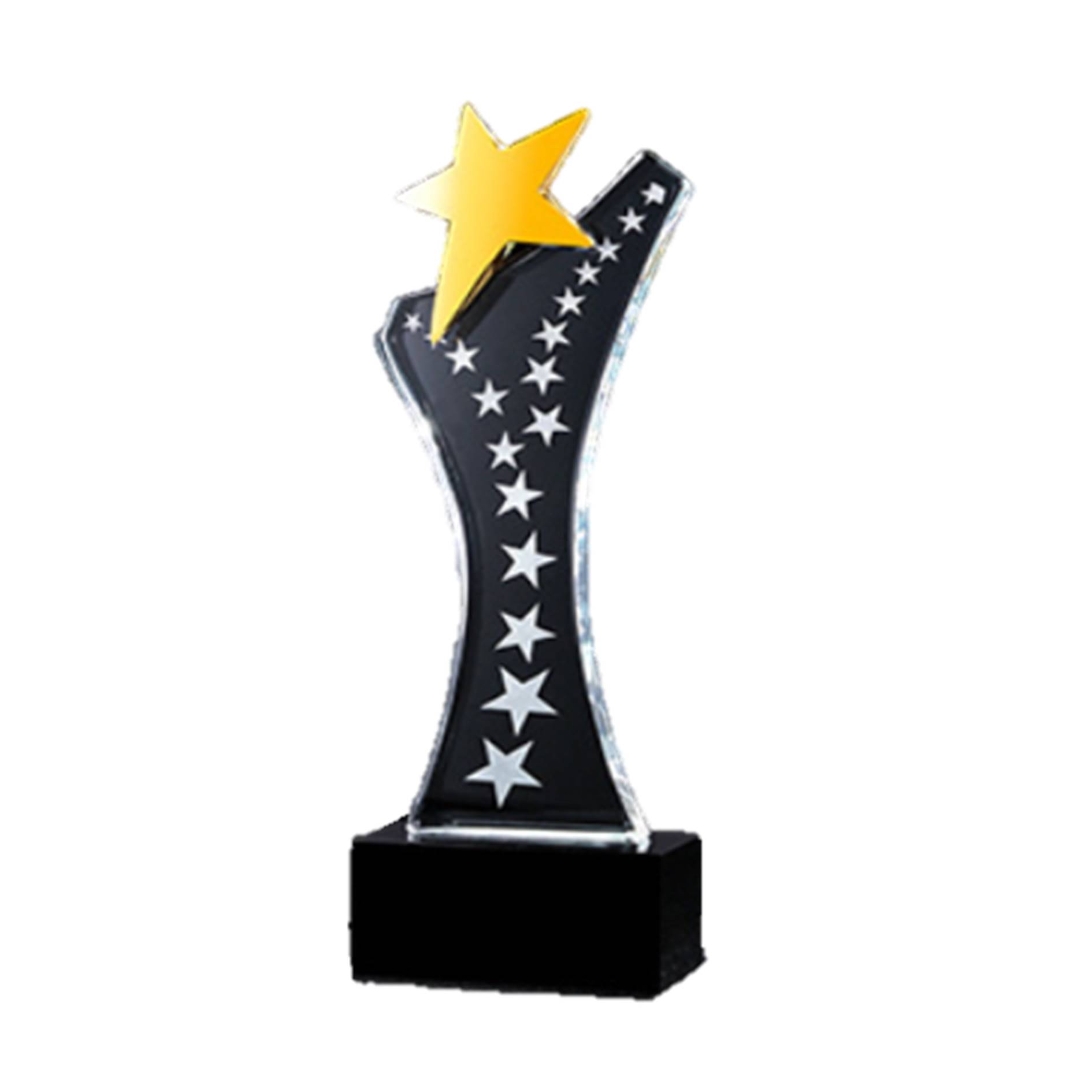Custom Crystal Award With Wooden Base 1