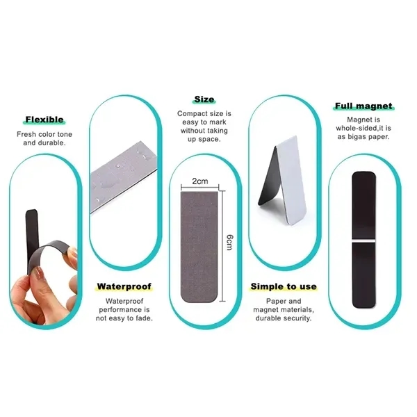 Magnetic Bookmark Clips - Set of 4 Colorful Page Markers 7