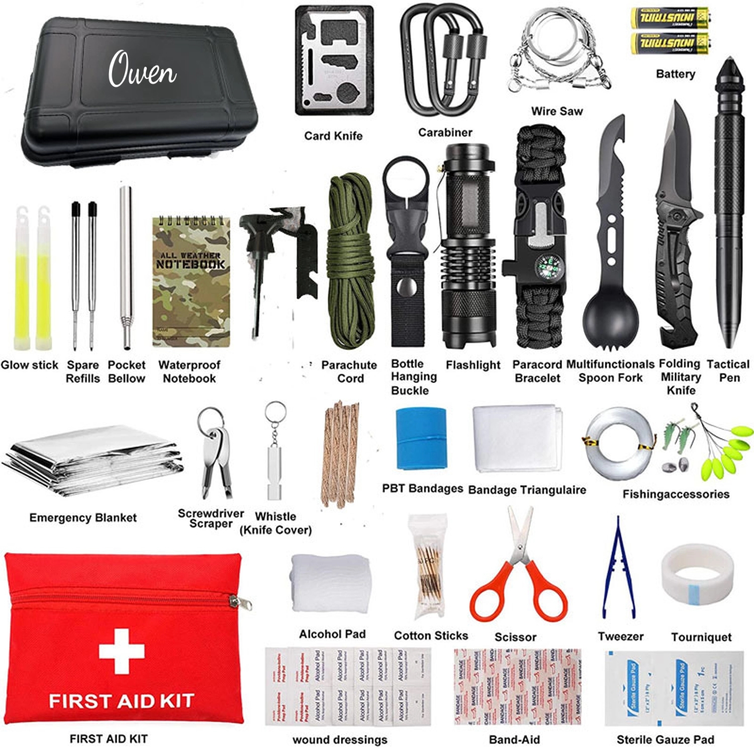 Multifunctional Field Self Defense Survival First Aid Kit 1