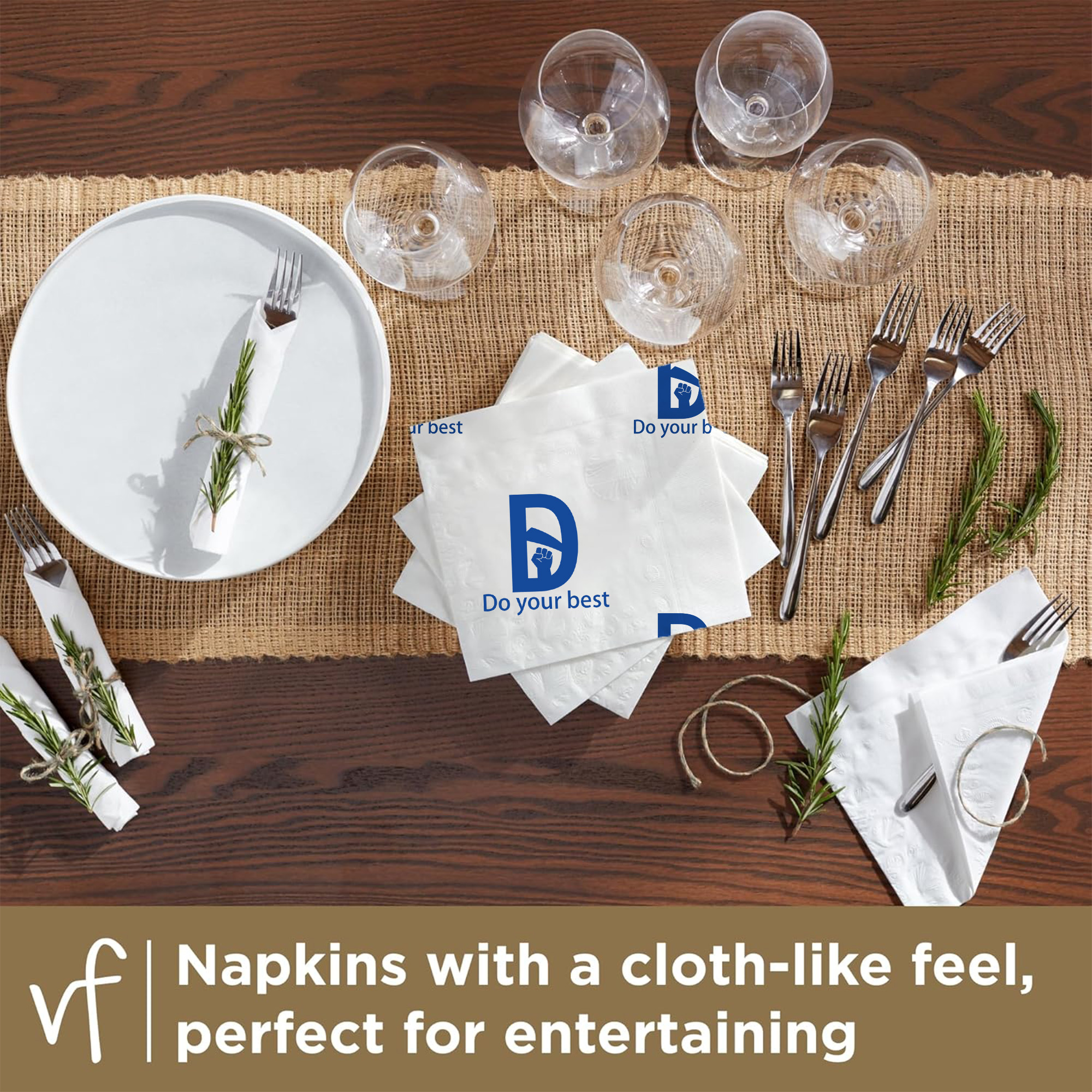 2Ply 4.5"x4.5" Full Wrap Napkin 2