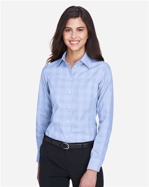 Women's Crown Collection® Glen Plaid Woven Dress Shirt - DG520W 7