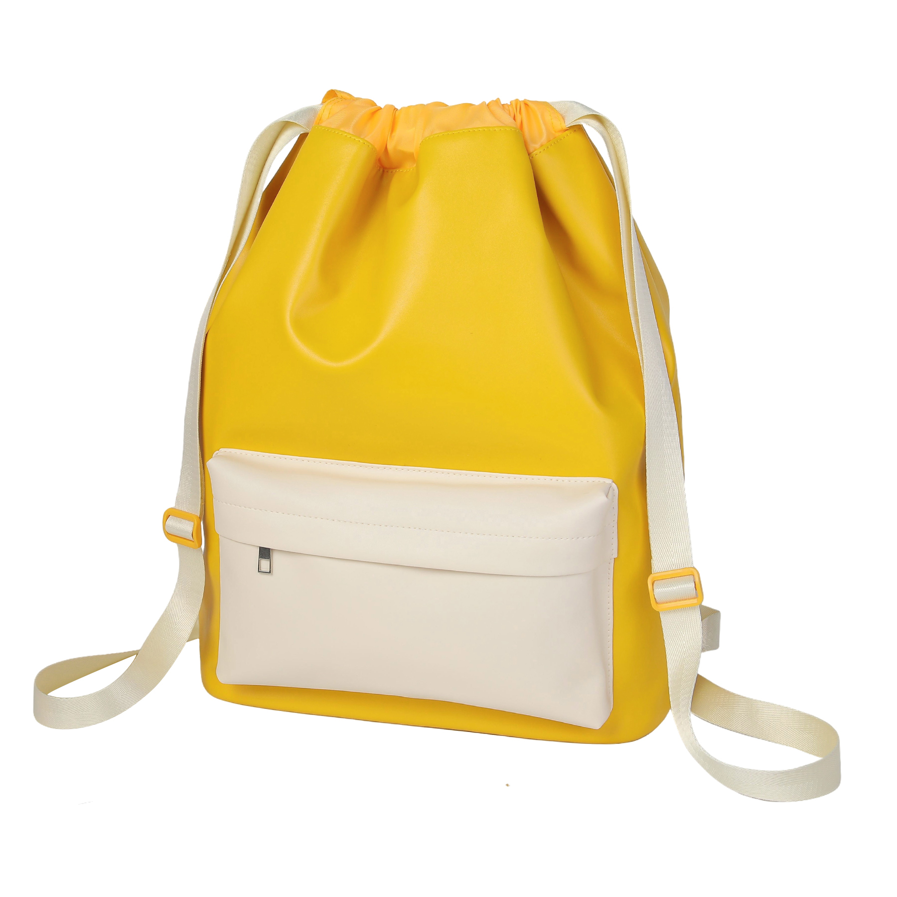 Functional Leather Drawstring Backpack 10