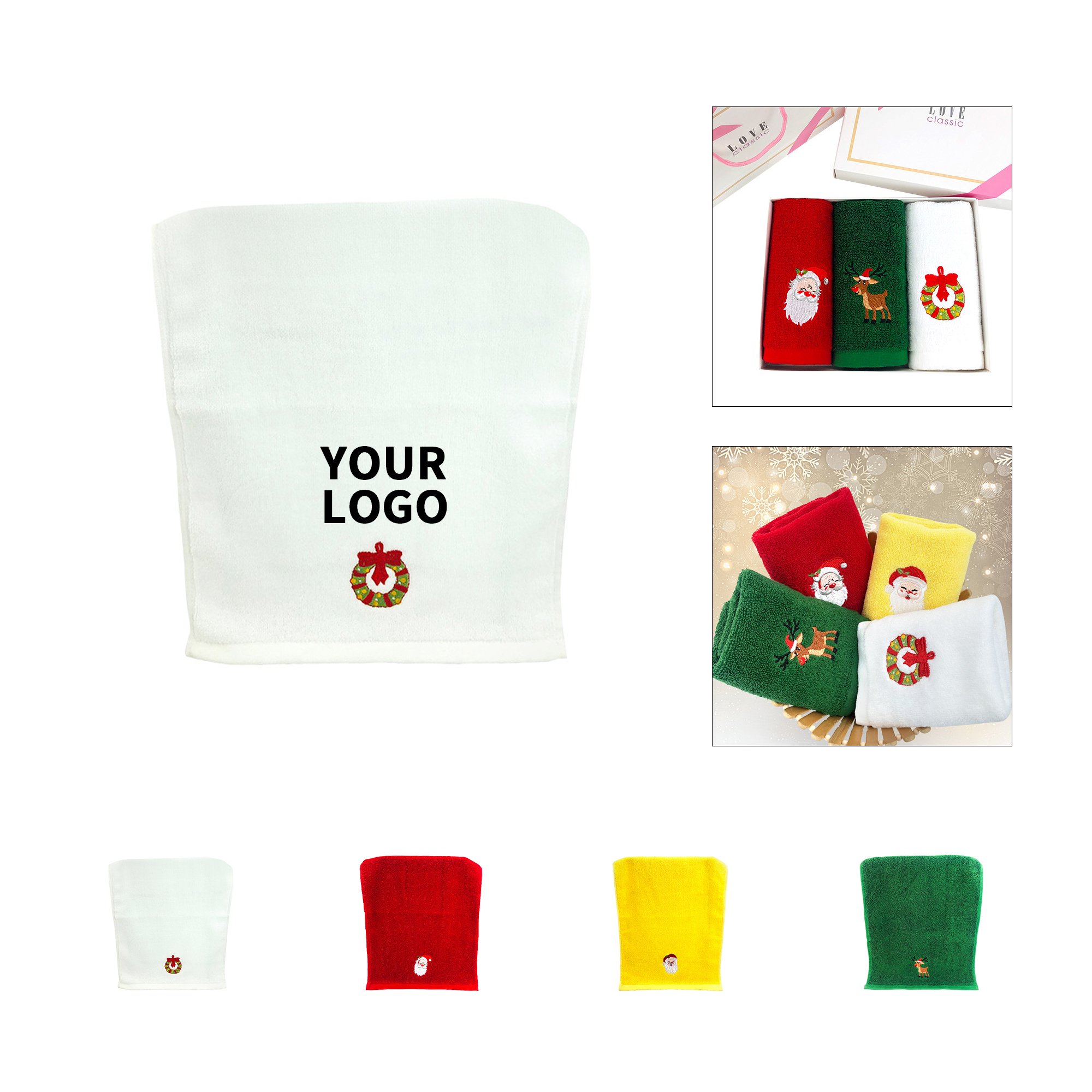 Cotton Holiday Embroidered Hand Towel 2