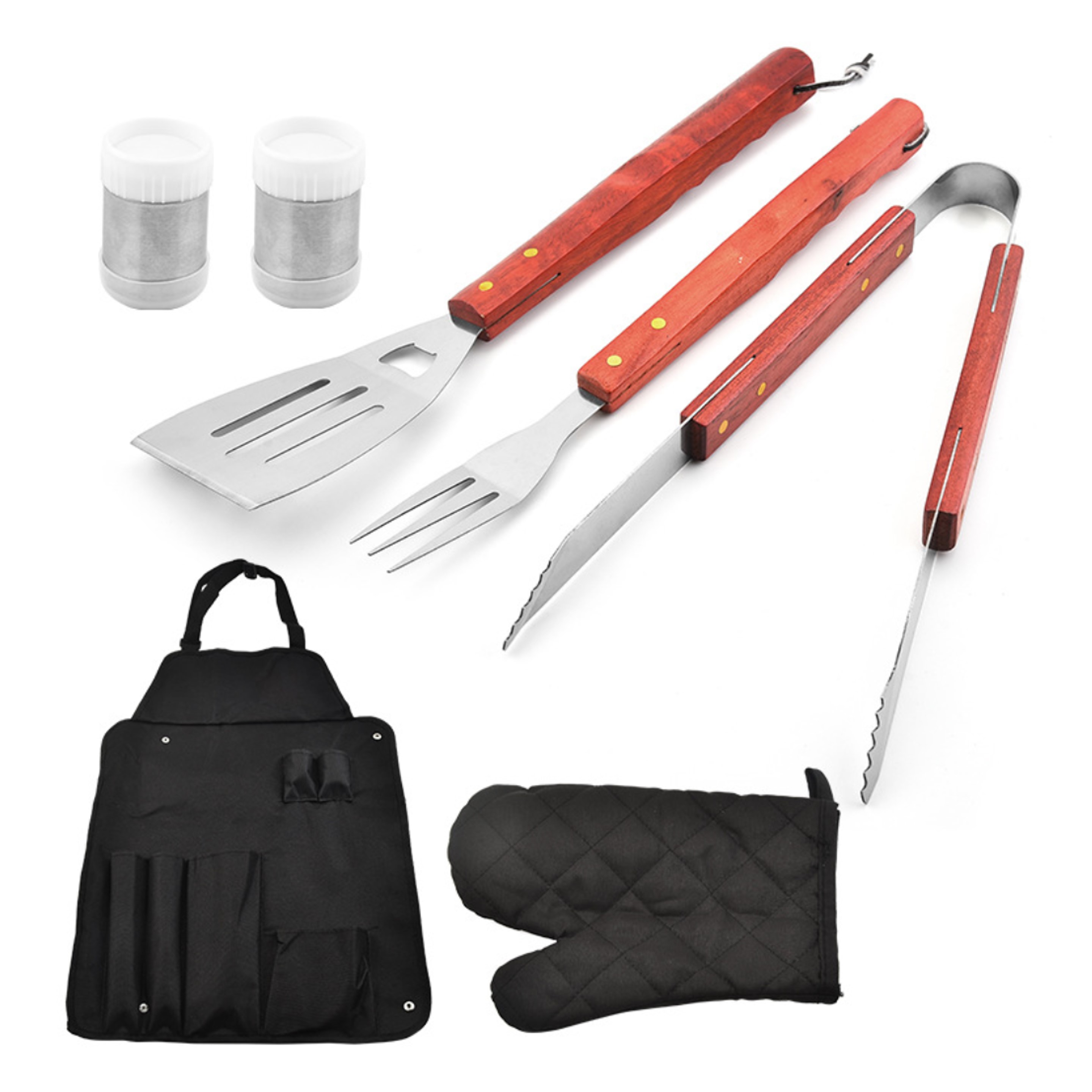6-Piece Apron & Large Size BBQ Tool Set - OCEAN 5