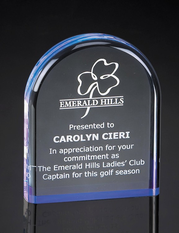 5" Dome Shaped Blue Reflective Acrylic Award 2