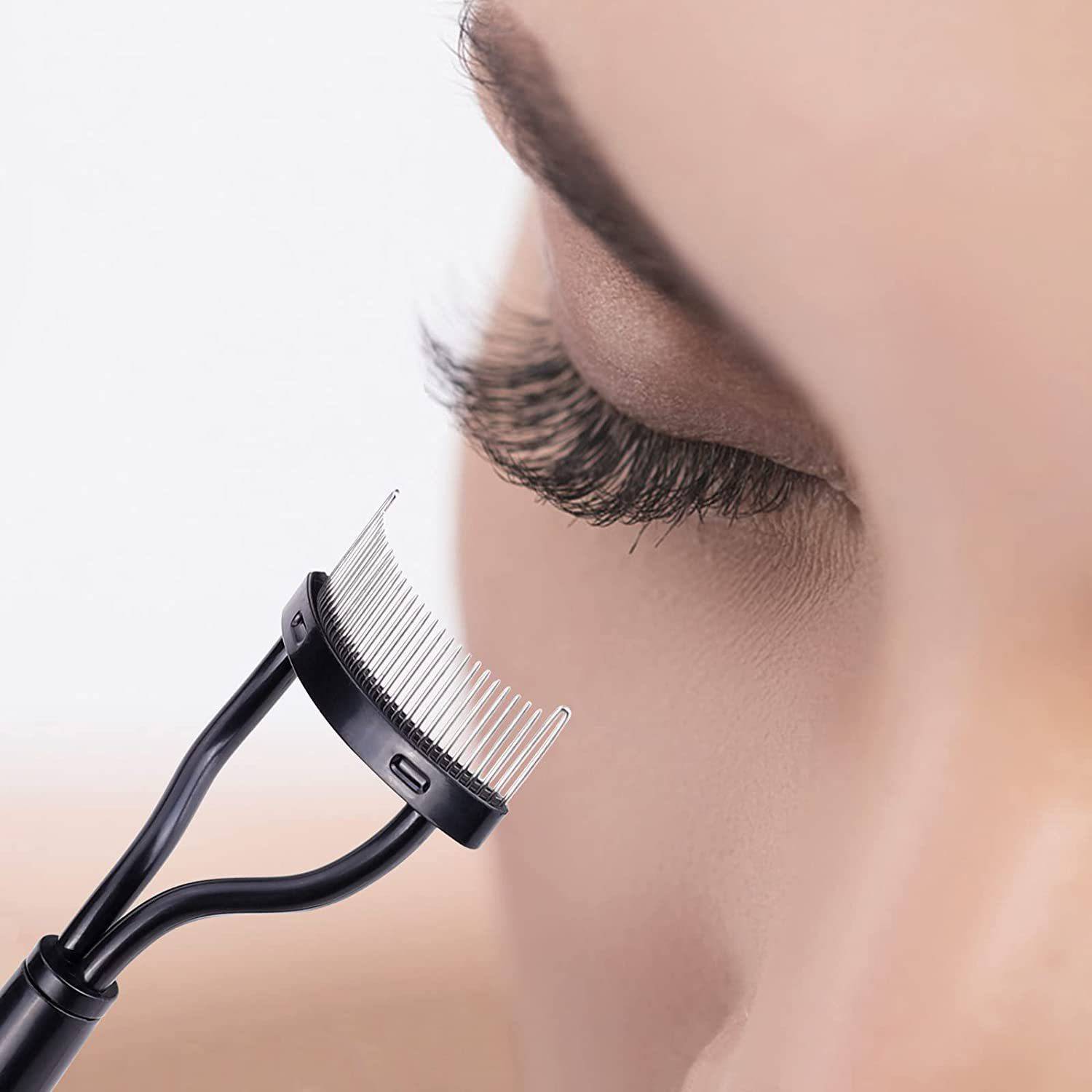 Semi-Circular Steel Tooth Eyelash Comb With Cover 4