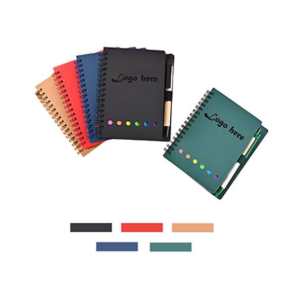 MOQ50 Personalized Spiral Notepad With Pen And Sticky Tabs 1