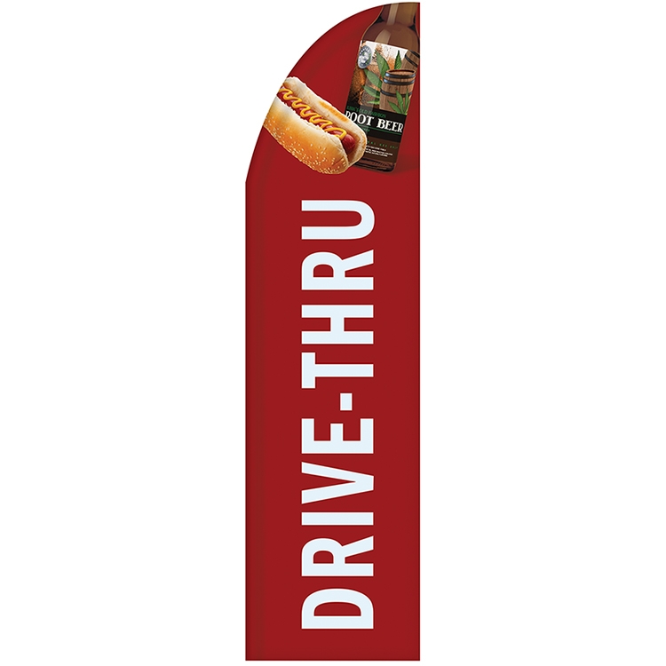 3' x 12' Custom Single Reverse Half Drop Flag 1