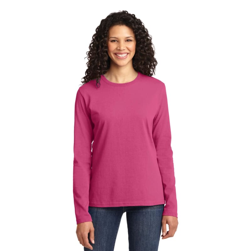 Port & Company Women's Long Sleeve Core Cotton Tee. 49