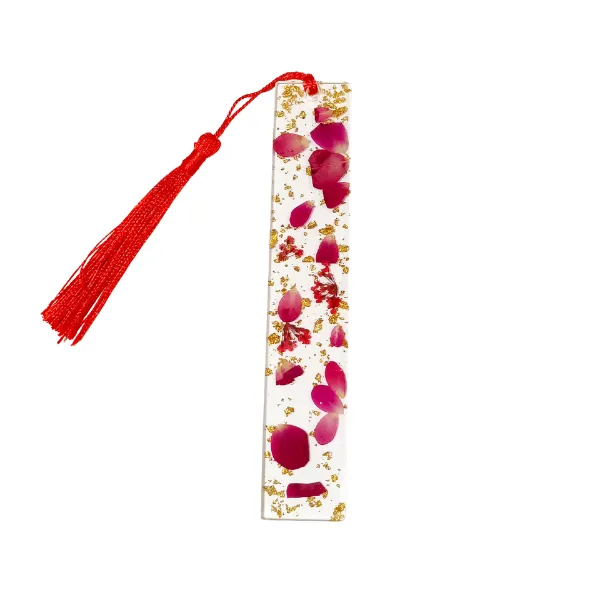 Pressed Flower Resin Bookmark with Tassel 7