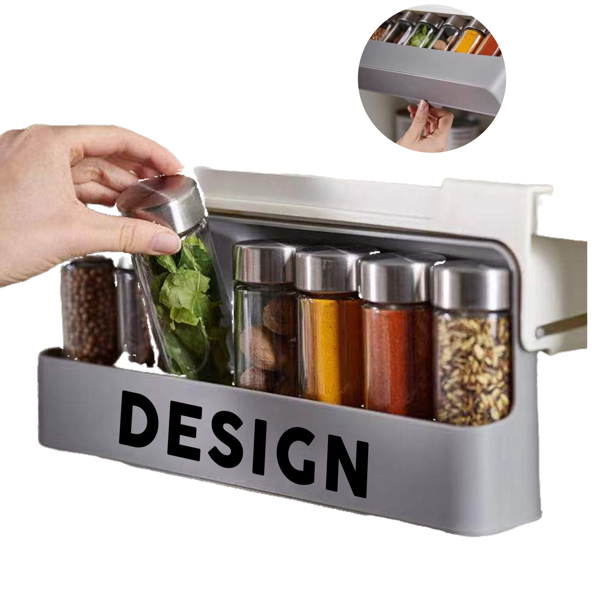 MOQ 50 Easy-to-Install Kitchen Spice Rack No Drill Storage Organizer 2