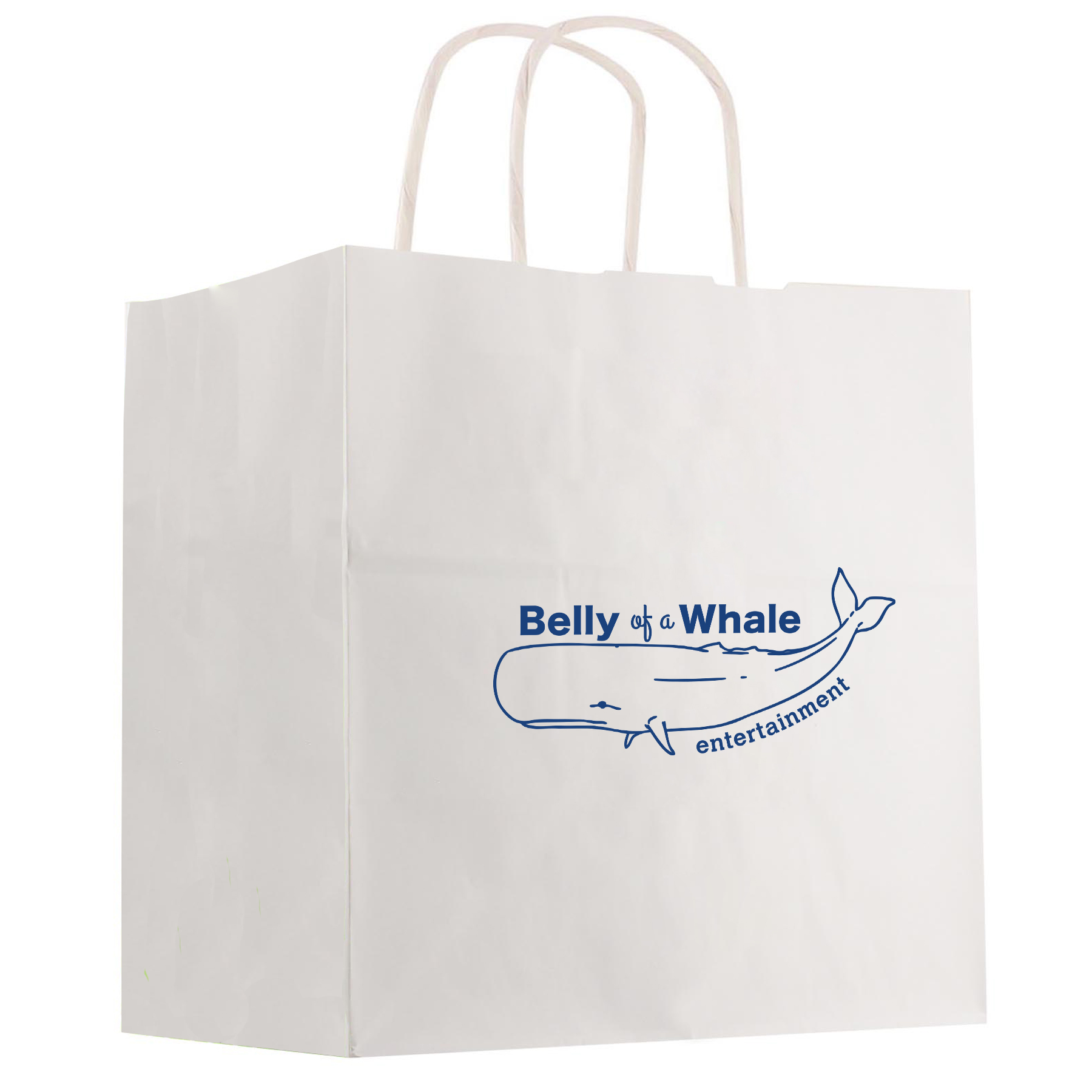 Kraft Paper White Shopping Bag - 10" x 13"