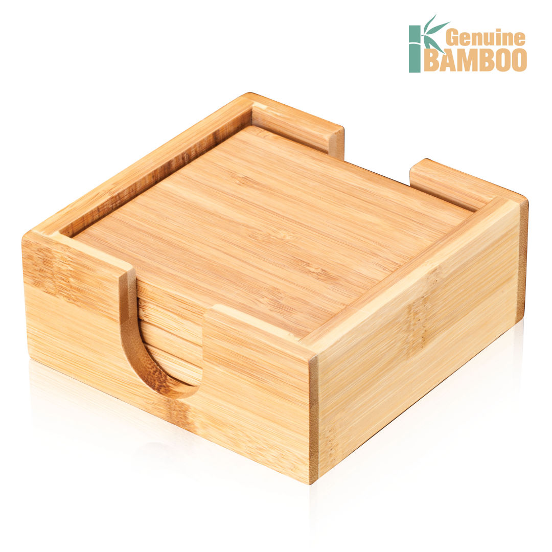 Fairfax Bamboo Coasters Set - Set of 4 4