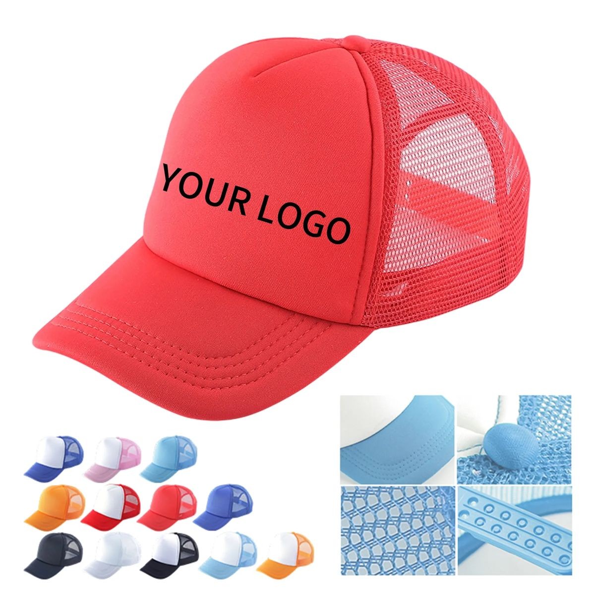 Classic Trucker Cap with Cotton Front Panel 13