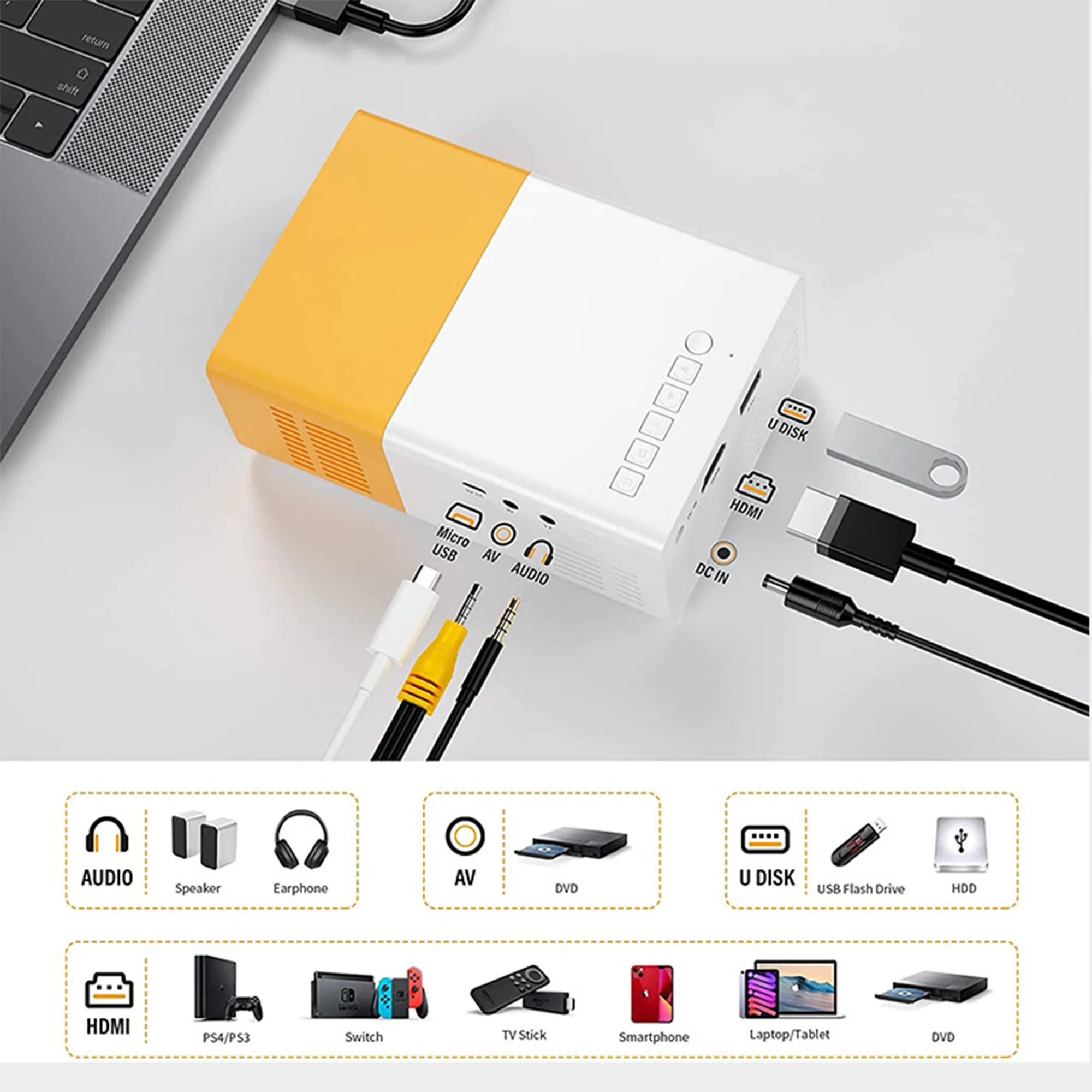 LED Pico Video Projector For Home Theater 4