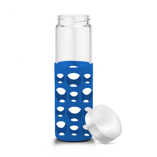 20 oz Silicone Round Cutouts Glass Bottle 6