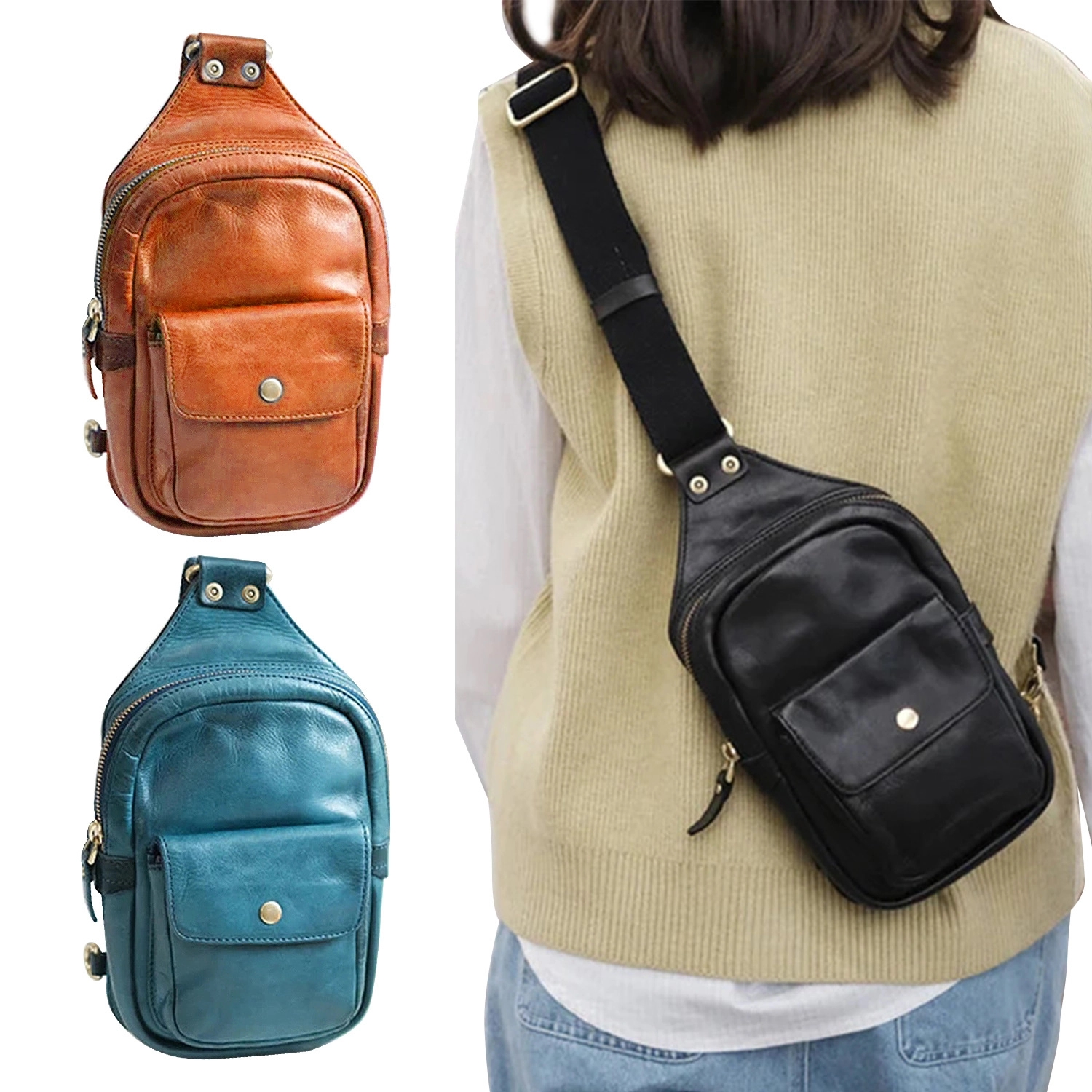Genuine Leather Chest Bag 2