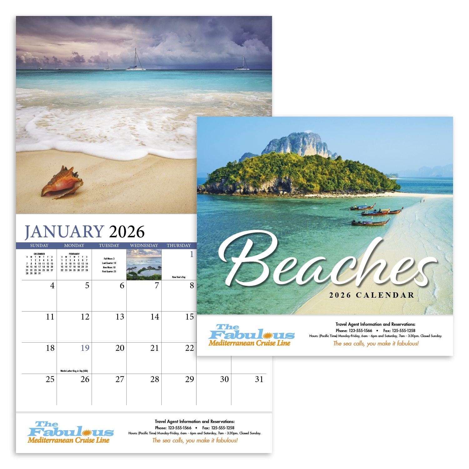 HotLine® Products Beaches Appointment Calendar - Stapled 10