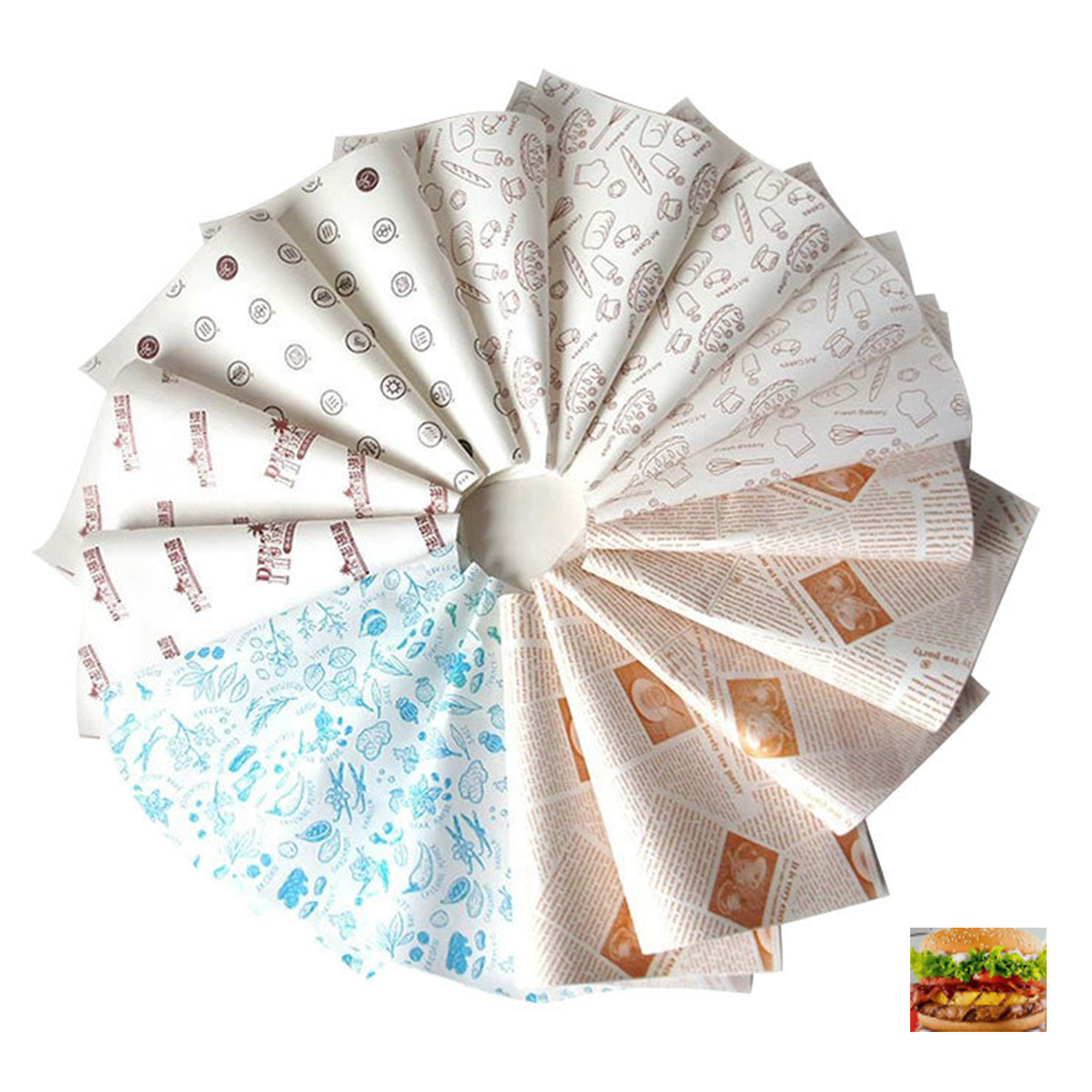 Oil Resistant Hamburger Wrapper 1